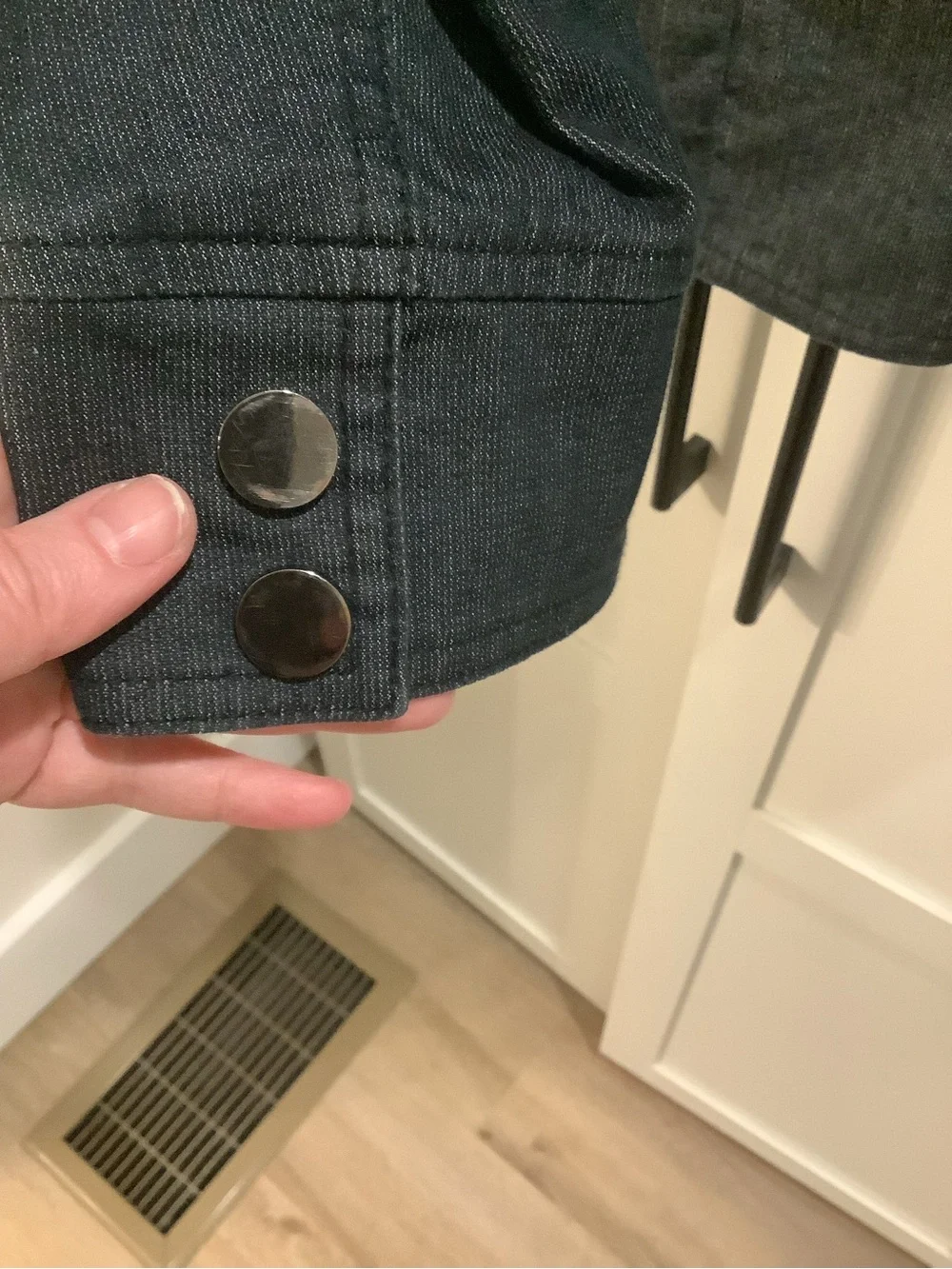 Willi Smith Gray Denim Utility Jacket - Picture 5 of 7